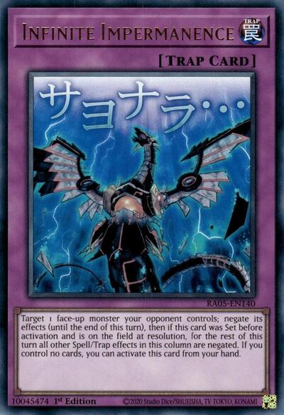 Infinite Impermanence (RA05) #RA05-EN140 Ultra Rare (1st Edition Near Mint) Rarity Collection 5 YuGiOh: 2026