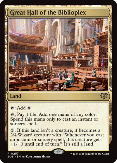 Great Hall of the Biblioplex (SOS) #257 Rare (Foil Near Mint) Secrets of Strixhaven Magic: The Gathering: 2026