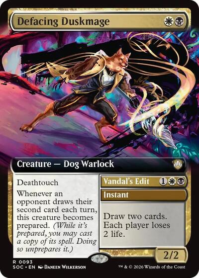 Defacing Duskmage Extended Art (SOC) #93 Rare (Near Mint) Commander: Secrets of Strixhaven Magic: The Gathering: 2026