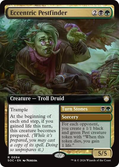 Eccentric Pestfinder Extended Art (SOC) #94 Rare (Near Mint) Commander: Secrets of Strixhaven Magic: The Gathering: 2026