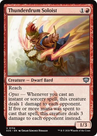 Thunderdrum Soloist (SOS) #134 Uncommon (Foil Lightly Played) Secrets of Strixhaven Magic: 2026