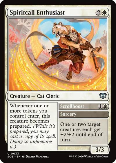 Spiritcall Enthusiast (SOS) #33 Uncommon (Lightly Played) Secrets of Strixhaven Magic: The Gathering: 2026