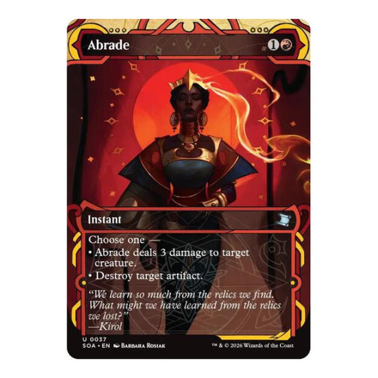 Abrade (SOA) #37 Uncommon (Lightly Played) Secrets of Strixhaven: Mystical Archive Magic: The Gathering: 2026
