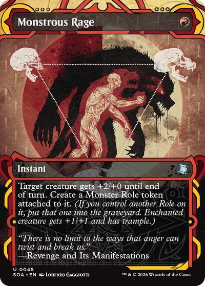 Monstrous Rage (SOA) #45 Uncommon (Lightly Played) Secrets of Strixhaven: Mystical Archive Magic: The Gathering: 2026