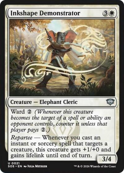 Inkshape Demonstrator (SOS) #21 Uncommon (Lightly Played) Secrets of Strixhaven Magic: The Gathering: 2026