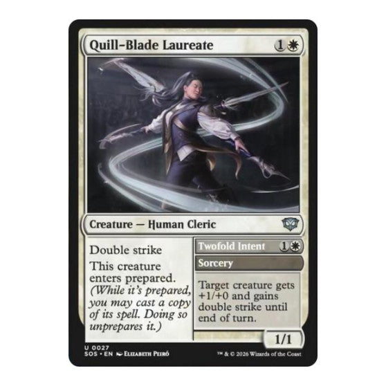 Quill-Blade Laureate (SOS) #27 Uncommon (Foil Lightly Played) Secrets of Strixhaven Magic: The Gathering: 2026