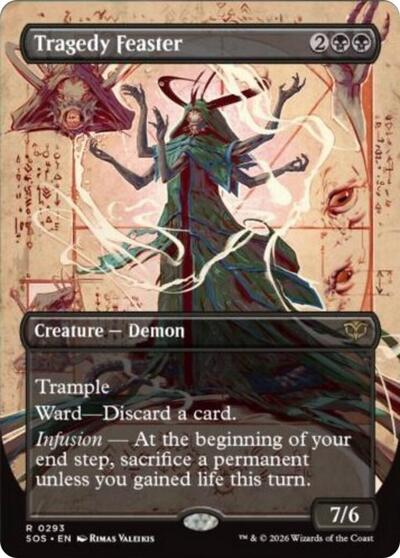 Tragedy Feaster Borderless (SOS) #293 Rare (Foil Near Mint) Secrets of Strixhaven Magic: 2026