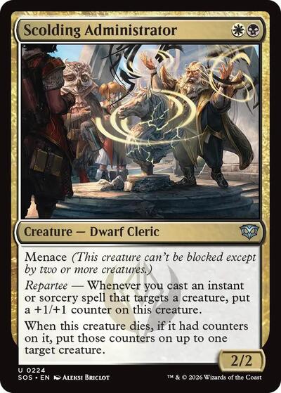 Scolding Administrator (SOS) #224 Uncommon (Foil Lightly Played) Secrets of Strixhaven Magic: 2026