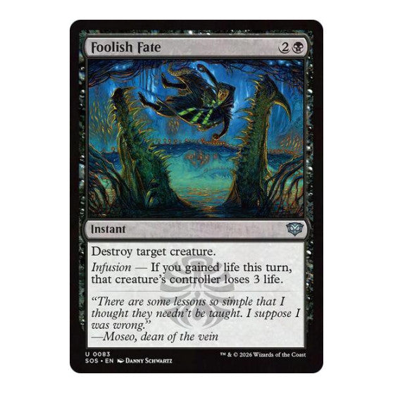Foolish Fate (SOS) #83 Uncommon (Foil Lightly Played) Secrets of Strixhaven Magic: The Gathering: 2026