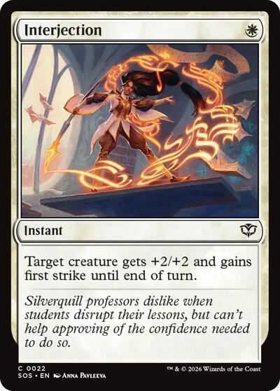 Interjection (SOS) #22 Common (Lightly Played) Secrets of Strixhaven Magic: The Gathering: 2026