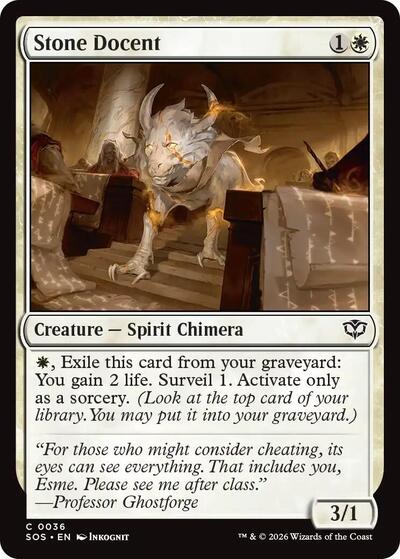 Stone Docent (SOS) #36 Common (Lightly Played) Secrets of Strixhaven Magic: 2026