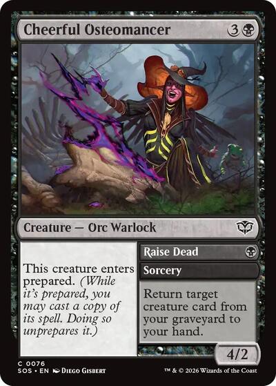 Cheerful Osteomancer (SOS) #76 Common (Lightly Played) Secrets of Strixhaven Magic: 2026