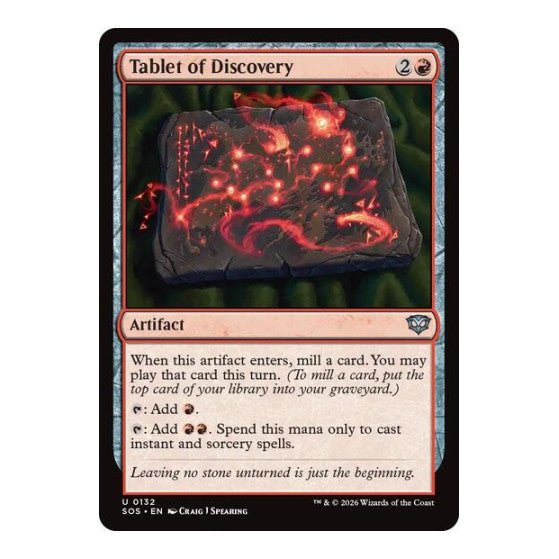 Tablet of Discovery (SOS) #132 Uncommon (Foil Lightly Played) Secrets of Strixhaven Magic: The Gathering: 2026