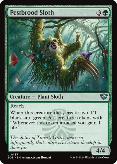 2026 Magic: Secrets of Strixhaven (SOS) - Pestbrood Sloth (#157, Uncommon) (Lightly Played)
