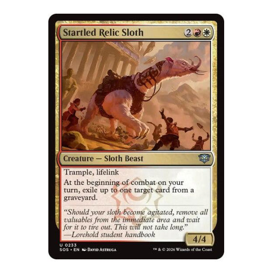 Startled Relic Sloth (SOS) #233 Uncommon (Foil Lightly Played) Secrets of Strixhaven Magic: The Gathering: 2026