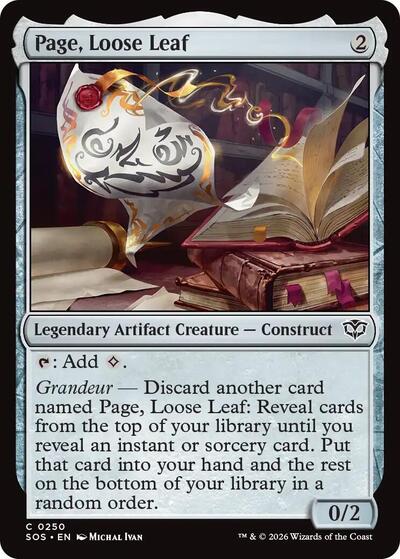Page Loose Leaf (SOS) #250 Common (Lightly Played) Secrets of Strixhaven Magic: 2026
