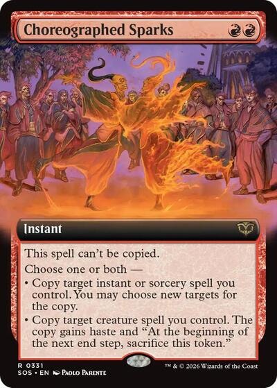 Choreographed Sparks Extended Art (SOS) #331 Rare (Foil Near Mint) Secrets of Strixhaven Magic: The Gathering: 2026