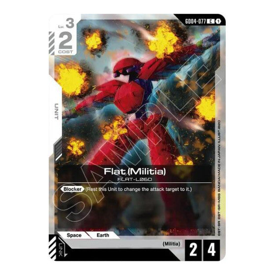 Flat (Militia) (GD04) #GD04-077 Common (Lightly Played) Phantom Aria Gundam Card Game: 2026