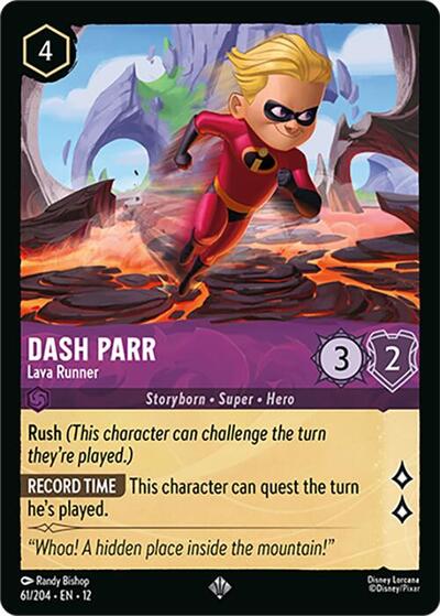 Dash Parr - Lava Runner (12) #61/204 Super Rare (Near Mint) Wilds Unknown Disney Lorcana: 2026