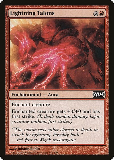 Lightning Talons (M14) #144 Common (Lightly Played) Magic 2014 (M14) Magic: 2013