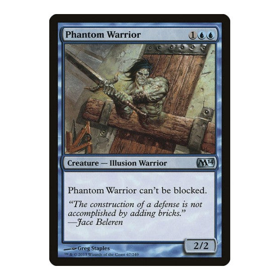 Phantom Warrior (M14) #67 Uncommon (Foil Moderately Played) Magic 2014 (M14) Magic: The Gathering: 2013