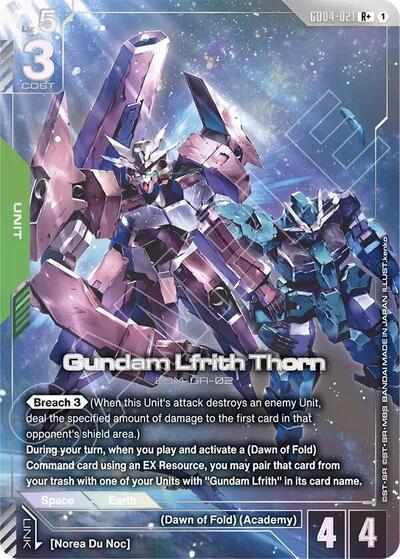 Gundam Lfrith Thorn (R+) (GD04) #GD04-021 R+ (Holofoil Near Mint) Phantom Aria Gundam Card Game: 2026