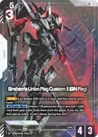 Graham's Union Flag Custom II (GN Flag) (R+) (GD04) #GD04-071 R+ (Holofoil Near Mint) Phantom Aria Gundam Card Game: 2026