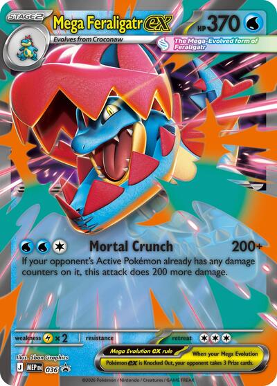 Mega Feraligatr ex 036 (MEP) #036 Promo (Holofoil Near Mint) ME: Mega Evolution Promo Pokemon: 2025