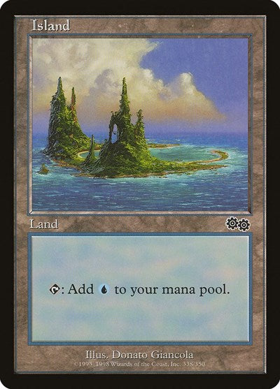 Island 338 (USG) #338 Land (Lightly Played) Urza's Saga Magic: The Gathering: 1998