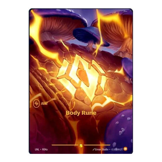 Body Rune (R04a) (UNL) #R04a Showcase (Foil Near Mint) Unleashed Riftbound: League of Legends Trading Card Game: 2026