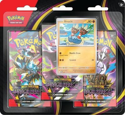 Pitch Black 3-Pack Blister [Binacle] (ME05) (Unopened) ME05: Pitch Black Pokemon: 2026