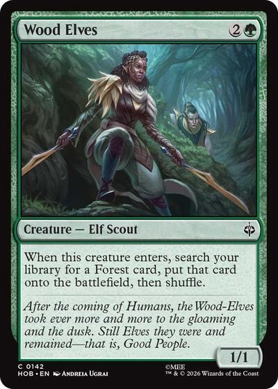 Wood Elves (HOB) #142 Common (Lightly Played) The Hobbit Magic: The Gathering: 2026