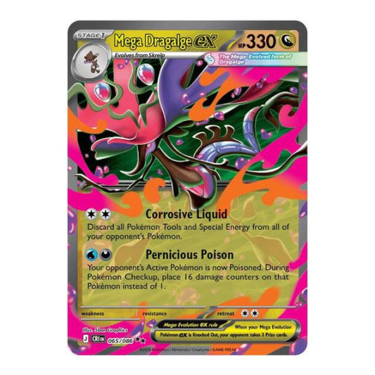 Mega Dragalge ex - 065/086 (CRI) #065/086 Double Rare (Holofoil Near Mint) ME04: Chaos Rising Pokemon: 2026