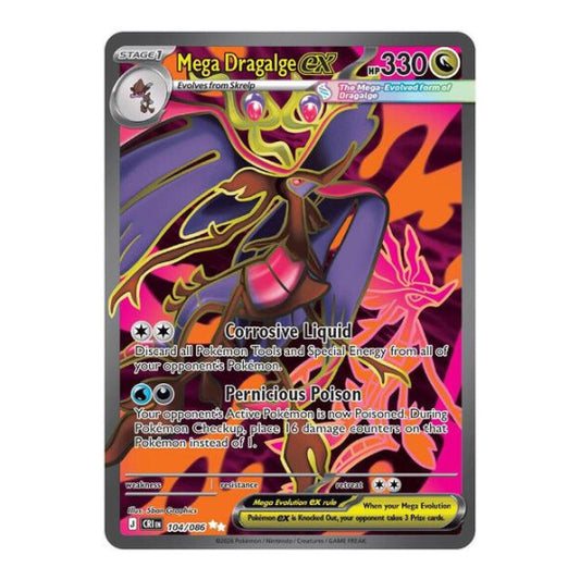Mega Dragalge ex - 104/086 (CRI) #104/086 Ultra Rare (Holofoil Near Mint) ME04: Chaos Rising Pokemon: 2026