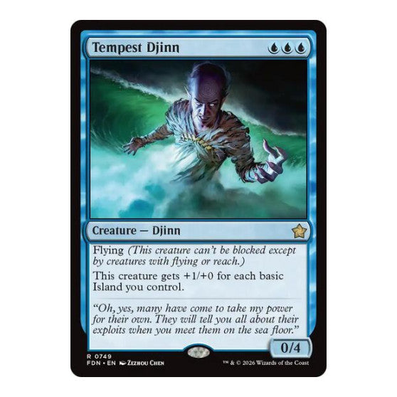 Tempest Djinn 0749 (FDN) #749 Rare (Lightly Played) Foundations Magic: The Gathering: 2024