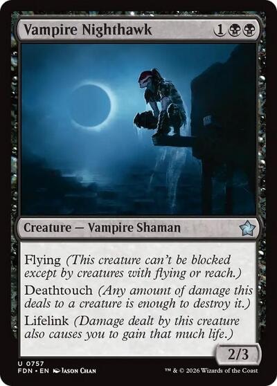 Vampire Nighthawk 0757 (FDN) #757 Uncommon (Lightly Played) Foundations Magic: The Gathering: 2024