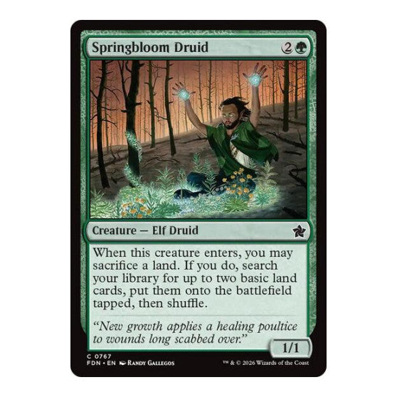 Springbloom Druid 0767 (FDN) #767 Common (Lightly Played) Foundations Magic: The Gathering: 2024