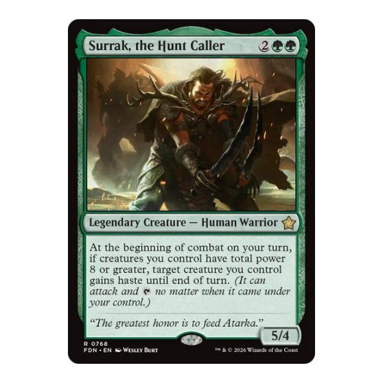 Surrak, the Hunt Caller (0768) (FDN) #768 Rare (Lightly Played) Foundations Magic: The Gathering: 2024
