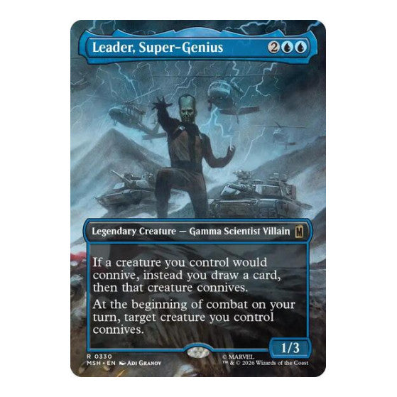 Leader, Super-Genius (Borderless) (MSH) #330 Rare (Near Mint) Marvel Super Heroes Magic: The Gathering: 2026