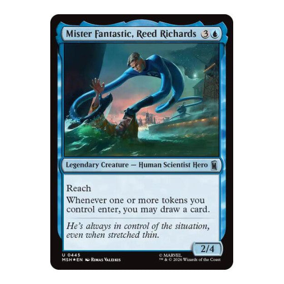 Mister Fantastic, Reed Richards (Surge Foil) (MSH) #445 Uncommon (Foil Lightly Played) Marvel Super Heroes Magic: The Gathering: 2026