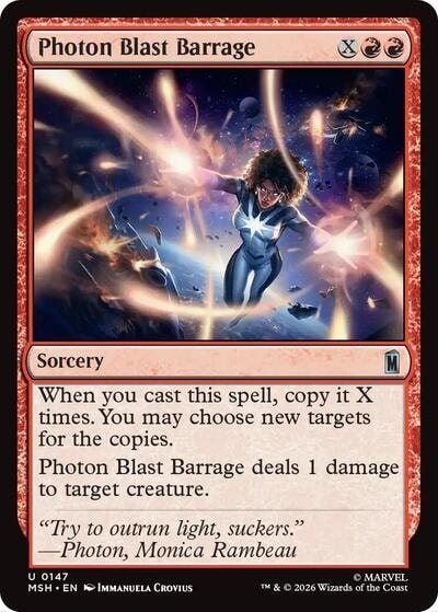 Photon Blast Barrage (MSH) #147 Uncommon (Lightly Played) Marvel Super Heroes Magic: The Gathering: 2026
