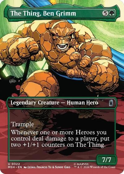 The Thing Ben Grimm Borderless (MSH) #322 Uncommon (Lightly Played) Marvel Super Heroes Magic: The Gathering: 2026
