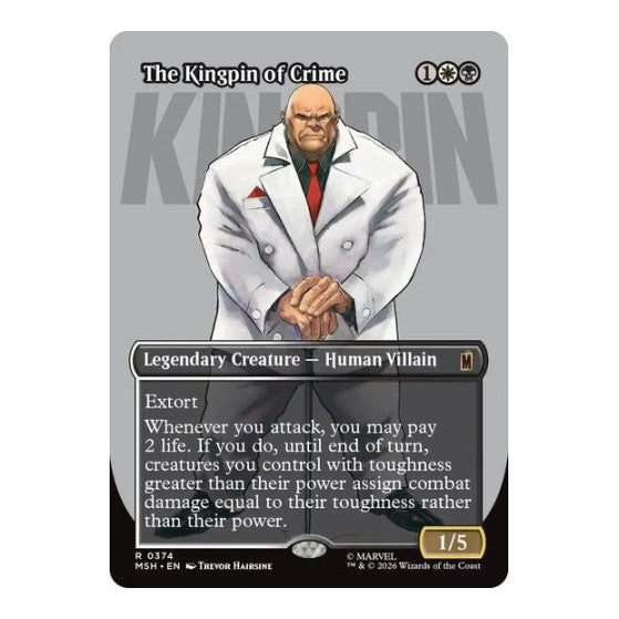 The Kingpin of Crime (Borderless) (0374) (MSH) #374 Rare (Foil Near Mint) Marvel Super Heroes Magic: The Gathering: 2026