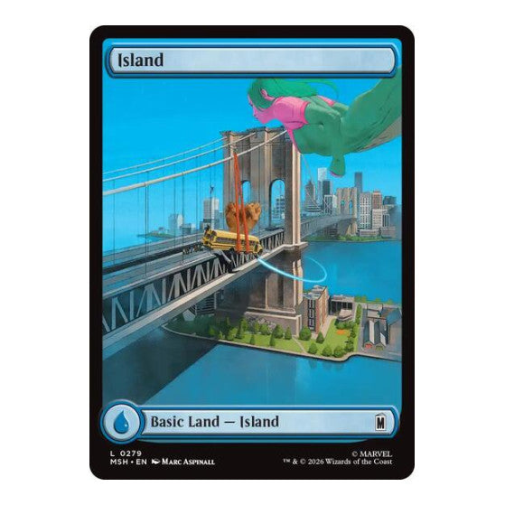 Island (0279) (MSH) #279 Land (Foil Lightly Played) Marvel Super Heroes Magic: The Gathering: 2026