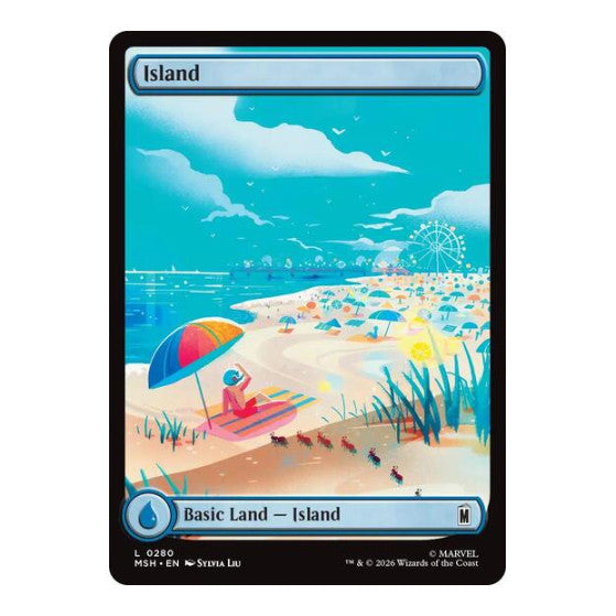 Island (0280) (MSH) #280 Land (Foil Lightly Played) Marvel Super Heroes Magic: The Gathering: 2026