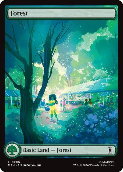 Forest (0286) (MSH) #286 Land (Foil Near Mint) Marvel Super Heroes Magic: The Gathering: 2026