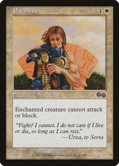 Pacifism (USG) #27 Common (Lightly Played) Urza's Saga Magic: The Gathering: 1998