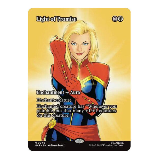 Light of Promise (Borderless) (MAR) #46 Mythic Rare (Foil Lightly Played) Marvel Universe Eternal-Legal Magic: The Gathering: 2025
