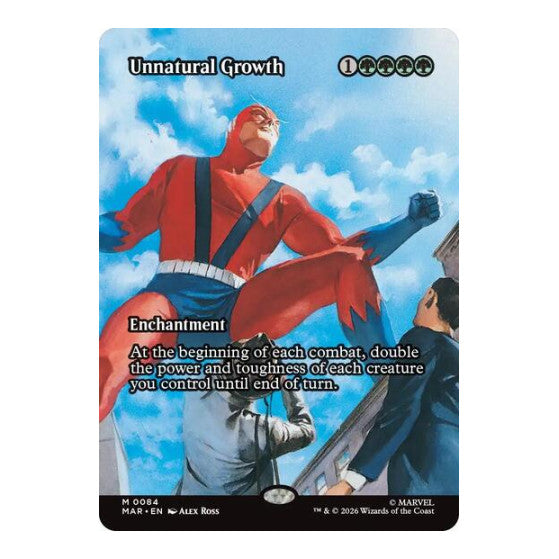 Unnatural Growth (Borderless) (MAR) #84 Mythic Rare (Near Mint) Marvel Universe Eternal-Legal Magic: The Gathering: 2025