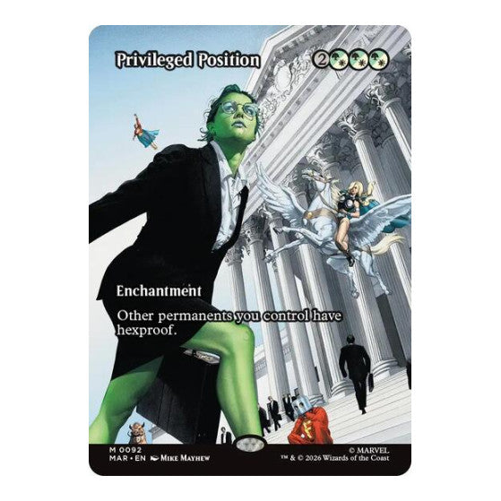 Privileged Position (Borderless) (MAR) #92 Mythic Rare (Near Mint) Marvel Universe Eternal-Legal Magic: The Gathering: 2025